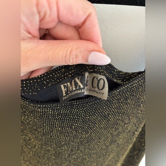 FMX&CO 90s Vintage Gold Glitter Mesh Dress - Picture 10 of 13